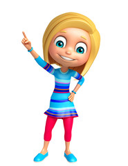 kid girl with Pointing Pose