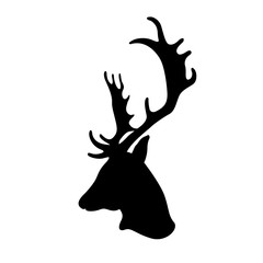 deer head vector illustration black silhouette