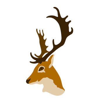 deer head vector illustration style flat