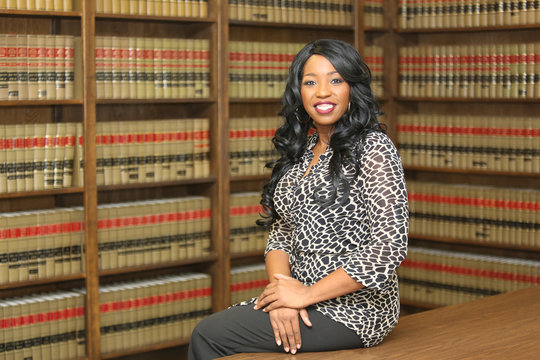 Professional Woman, woman lawyer in law library