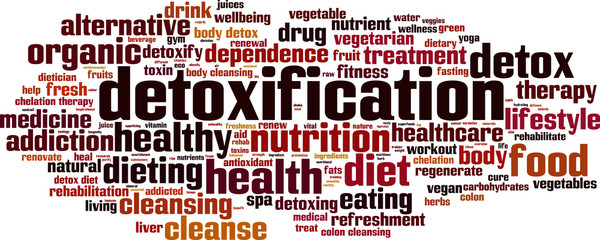 Detoxification word cloud concept. Vector illustration