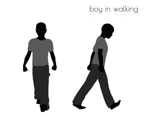 boy in walking pose on white background
