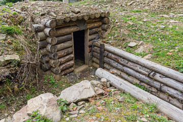 Obraz premium Trench dug-out or during the Second World War on the Line of Arp