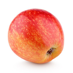 Fototapeta premium Single fresh red yellow apple isolated on white background with clipping path