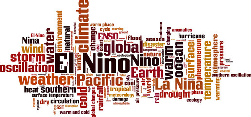 El Nino word cloud concept. Vector illustration