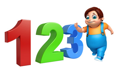 Fototapeta premium kid boy with 123 sign