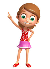 kid girl with Pointing Pose