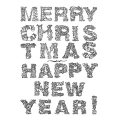 Happy New Year, lettering Greeting Card design