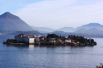 Holidays at Lake Maggiore view from Stresa, Piedmont Italy