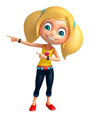 kid girl with Pointing Pose