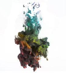 Colorful paints in water