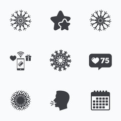 Snowflakes artistic icons. Air conditioning.