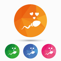 Fototapeta premium Sperm sign icon. Fertilization symbol.