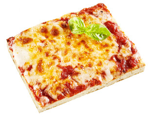 Portion of traditional Italian cheese pizza - obrazy, fototapety, plakaty
