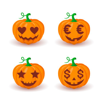 Various pumpkin faces.