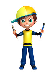 kid boy with pen pencil