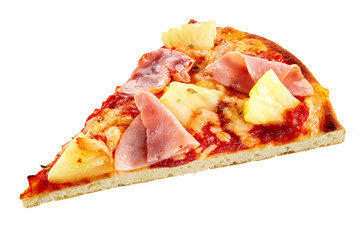Tasty thin flame grilled ham and pineapple pizza