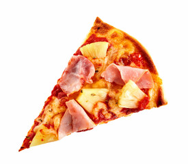 Pineapple and ham Italian pizza slice