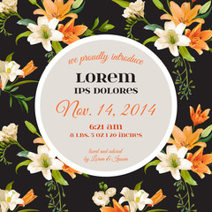Invitation or Congratulation Card - for Wedding, Baby Shower 