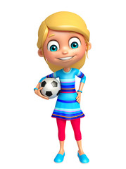 kid girl with Football