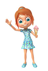 kid girl with Ice cream