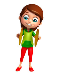 Obraz premium Kid girl with Musical instrument