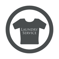Icono plano Laundry Service en camiseta en circulo color gris