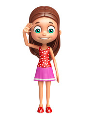 kid girl with Salute pose