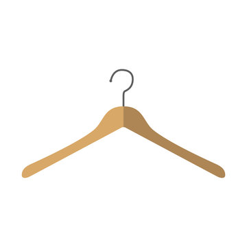 Icono plano percha sin barra inferior en fondo blanco