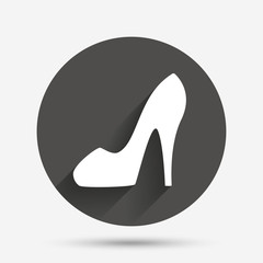 Women's shoe sign icon. High heels shoe.