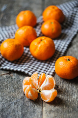 Ripe tangerine fruits