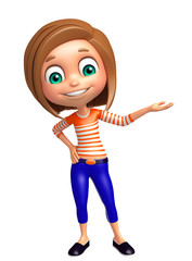 kid girl with Hold pose