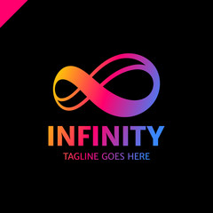 Infinite limitless symbol icon or logo design template. Corporate branding identity