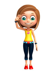 kid girl with Salute pose