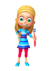 kid girl with Tooth brush