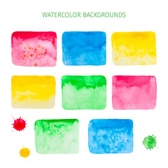 Set of Watercolor vector backgrounds.