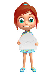 kid girl with Mail