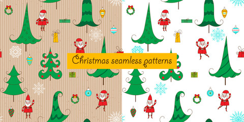 Christmas Two seamless patterns.