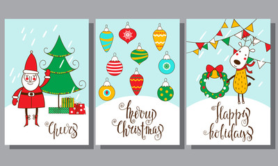 Set of Christmas cards.