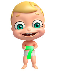 cute baby with Digit 7