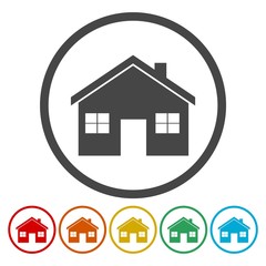 Home icon. House building sign. Real estate symbol.