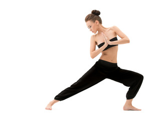 Obraz premium Yoga. Image of beautiful instructor doing asana