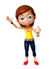 kid girl with Ice cream