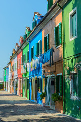 Fototapeta na wymiar Building landmarks-colorful houses on Burano island,Italy