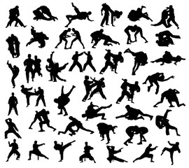 Silhouette of martial arts competition, art vector design