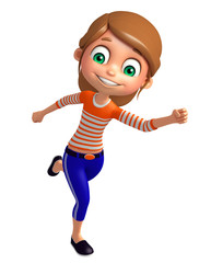 Kid girl with Running pose