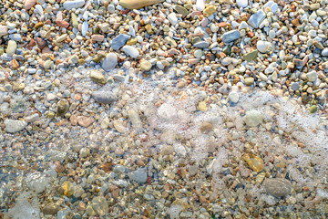 Pebbly beach and little wave background