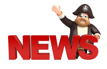 Pirate with  News sign