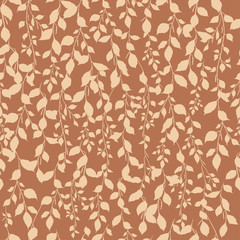 Birch leaf pattern background orange