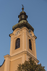 Fototapeta na wymiar Tower of church in Vysny Medzev